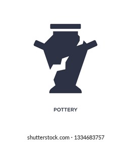 pottery icon. Simple element illustration from stone age concept. pottery editable symbol design on white background. Can be use for web and mobile.