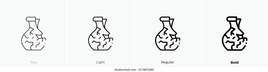 pottery icon. Thin, Light Regular And Bold style design isolated on white background