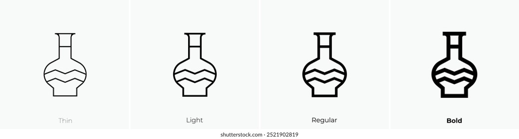 pottery icon. Thin, Light Regular And Bold style design isolated on white background