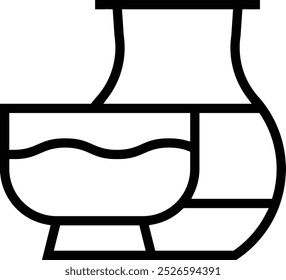 pottery icon. Thin linear style design isolated on white background