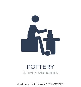 Pottery icon. Trendy flat vector Pottery icon on white background from Activity and Hobbies collection, vector illustration can be use for web and mobile, eps10