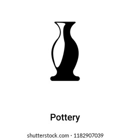 Pottery icon vector isolated on white background, logo concept of Pottery sign on transparent background, filled black symbol