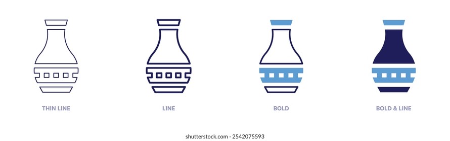 Pottery kit icon in 4 different styles. Thin Line, Line, Bold, and Bold Line. Duotone style. Editable stroke.