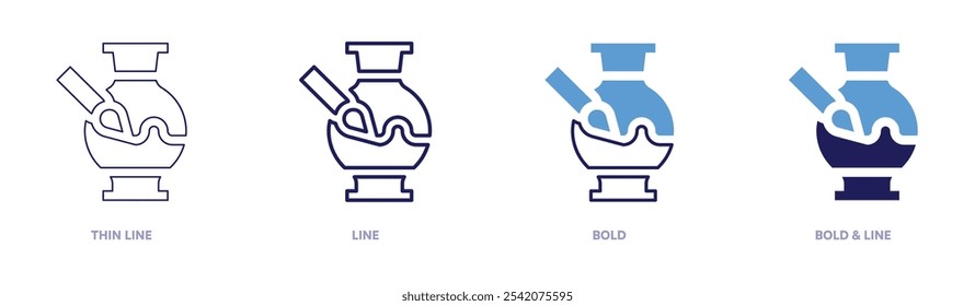 Pottery lessons icon in 4 different styles. Thin Line, Line, Bold, and Bold Line. Duotone style. Editable stroke.