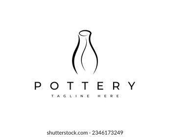 pottery line art style logo design