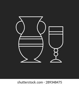 pottery line icon