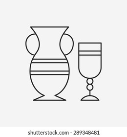 pottery line icon
