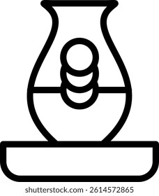 Pottery Line Vector Icon Design