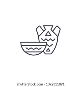 Pottery linear icon concept. Pottery line vector sign, symbol, illustration.