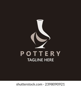 Pottery logo design handmade, creative traditional mug craft concept inspiration nature workshop