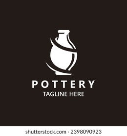 Pottery logo design handmade, creative traditional mug craft concept inspiration nature workshop
