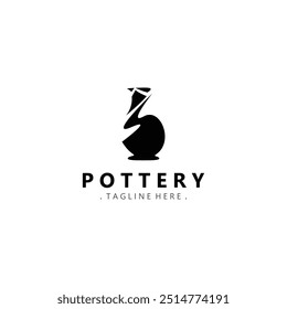 Pottery logo design handmade, creative traditional mug craft concept inspiration nature workshop