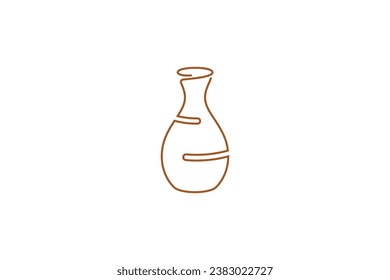 Diseño de logotipo de alfarería hecho a mano con un sencillo estilo de línea minimalista