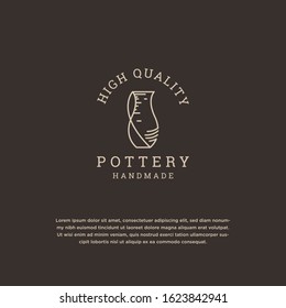 Pottery logo design template vector illustration