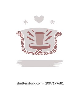 Fabricación de cerámica.taller de cerámica de arte.Silueta de olla.Estilo minimalista de vector plano.Afiche de estudio de mano.decoración para pared.maestro de artesanía de hobby.fondo para web o escuela 