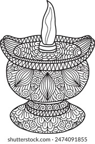 Pottery Mandala Coloring Page | Hand-Drawn Pottery Mandala Coloring Page For Adults