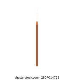 Pottery needle tool vector illustration. Ceramic clay trimming and detailing instrument isolated on white. Hobby icon.