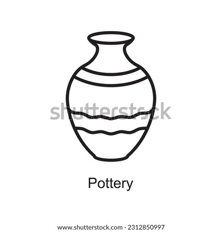 Pottery Outline Icon Design illustration. Art and Crafts Symbol on White background EPS 10 File