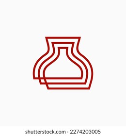 Pottery outline Logo Vector Icon Illustration