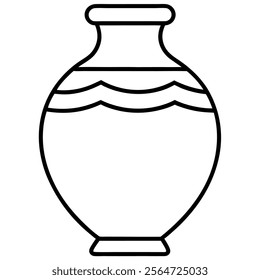 Pottery outline vector on white background