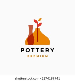 Pottery Overlapping Color Logo Vector Icon Illustration