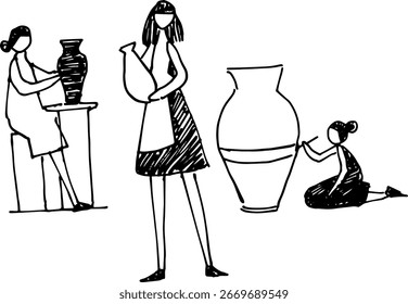 Pottery person vector illustration image
