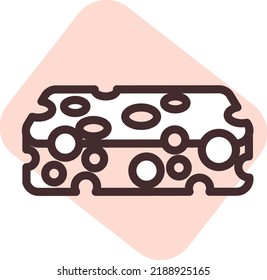 Pottery sponge, illustration, vector on a white background.