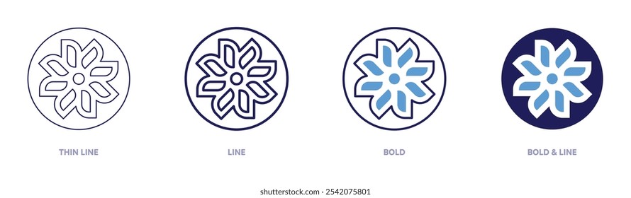 Pottery stamps icon in 4 different styles. Thin Line, Line, Bold, and Bold Line. Duotone style. Editable stroke.