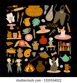 Pottery studio, background for your design