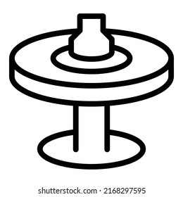 Pottery table icon outline vector. Workshop art. Craft art