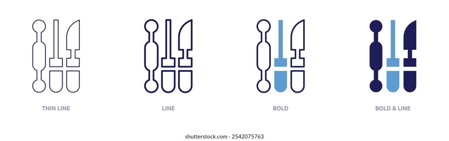 Pottery tools icon in 4 different styles. Thin Line, Line, Bold, and Bold Line. Duotone style. Editable stroke.