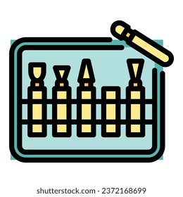 Pottery tools icon outline vector. Art clay. Ceramic class color flat