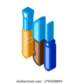 vector de icono de herramientas de cerámica. signo de herramientas de cerámica isométrica. ilustración de símbolo aislado de color