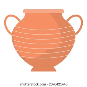 pottery urn icon over white