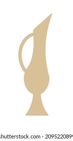 Pottery Vase Flower Home Interior Decoration. Vector icon collection.