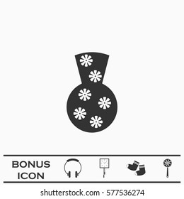 Pottery Vase icon flat. Black pictogram on white background. Vector illustration symbol and bonus button