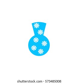 Pottery Vase icon flat. Blue pictogram on white background. Vector illustration symbol