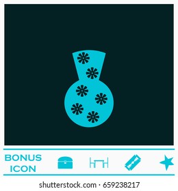 Pottery Vase icon flat. Blue pictogram on dark background. Vector illustration symbol and bonus icons