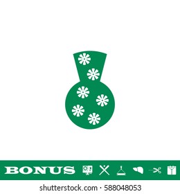 Pottery Vase icon flat. Green pictogram on white background. Vector illustration symbol and bonus button