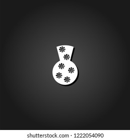 Pottery Vase icon flat. Simple White pictogram on black background with shadow. Vector illustration symbol