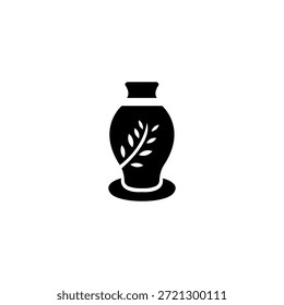 logotipo de vaso de cerâmica com modelo de vetor de design plano