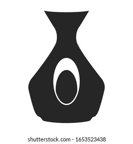 Pottery vase vector icon.Black vector icon isolated on white background pottery vase.