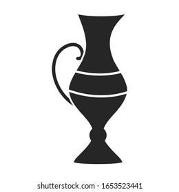 Pottery vase vector icon.Black vector icon isolated on white background pottery vase.