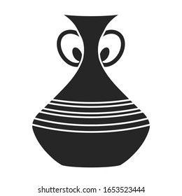 Pottery vase vector icon.Black vector icon isolated on white background pottery vase.