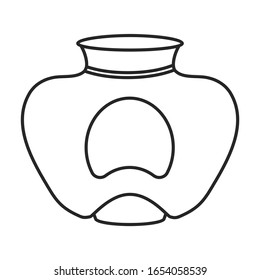 Pottery vase vector icon.Outline vector icon isolated on white background pottery vase.