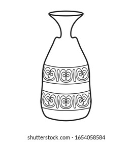 Pottery vase vector icon.Outline vector icon isolated on white background pottery vase.