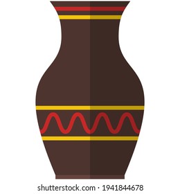 Pottery vase vector isolated on white background