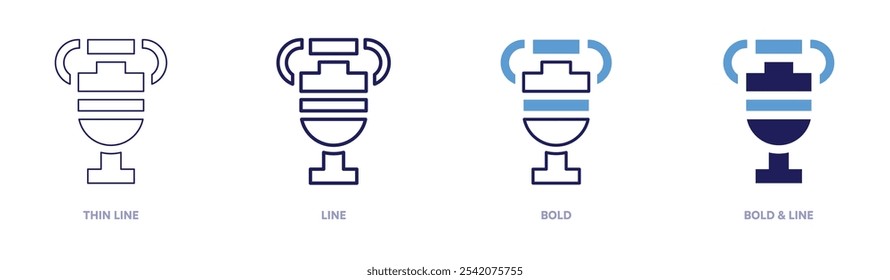 Pottery vases icon in 4 different styles. Thin Line, Line, Bold, and Bold Line. Duotone style. Editable stroke.