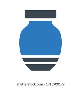pottery vector glyph color icon 