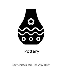 Pottery vector Glyph Cricle Icon.Eps file 10